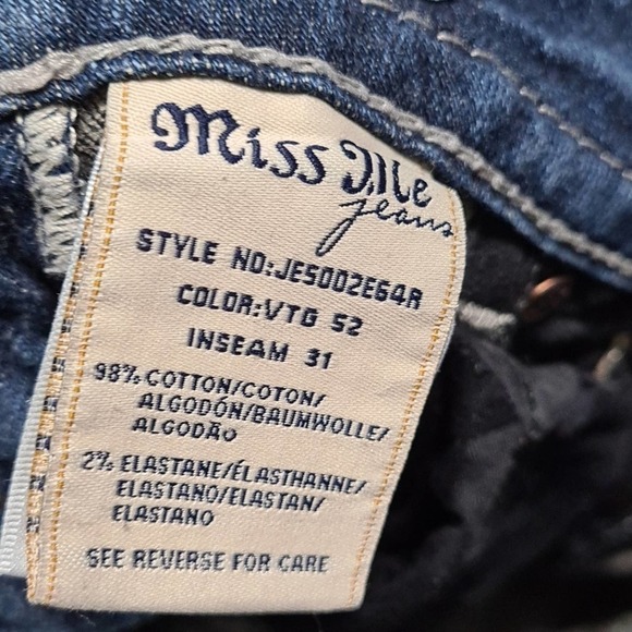 Miss Me Skinny Jeweled Angel Wings Jeans Size 26 - Picture 6 of 10